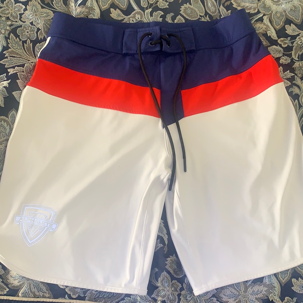 Alphalete Men's Athletic Shorts - Navy, Red, and White